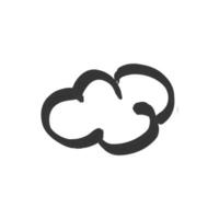 nube mano dibujado icono en blanco antecedentes vector