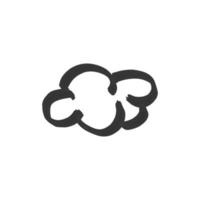 nube mano dibujado icono en blanco antecedentes vector