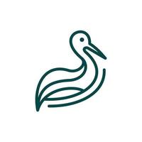 Animal stork line modern logo vector