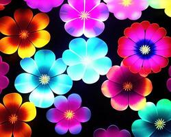 multicolored fantasy abstract flowers by photo