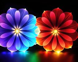 multicolored fantasy abstract flowers by photo