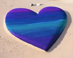 heart made out of rocks on a beach by photo