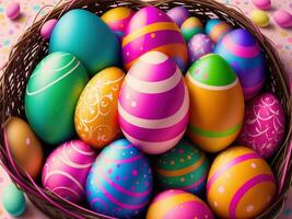 easter eggs background by photo