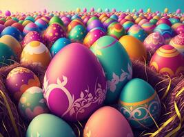 easter eggs background by photo