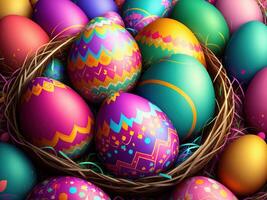 easter eggs background by photo