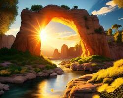 a majestic arch rocks formations by photo