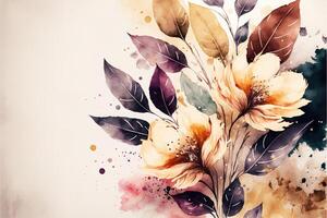 beautiful watercolor floral background by photo