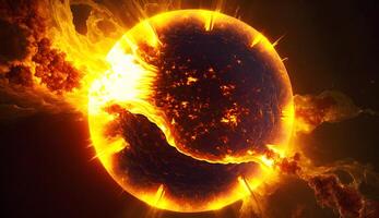 Solar explosions also known as solar flares or corona, created using Technology photo