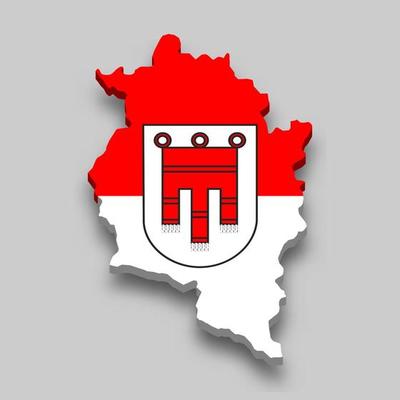 3d isometric Map of Vorarlberg is a region of Austria