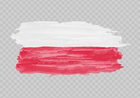 Watercolor painting flag of Poland vector