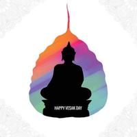 Happy vesak day budha purnima card background vector