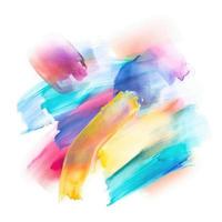 Colorful watercolor hand drawn paper texture torn splatter banner. Wet brush painted spots and strokes abstract vector illustration.