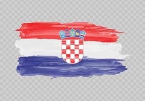 Watercolor painting flag of Croatia vector