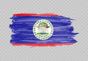 Watercolor painting flag of Belize vector