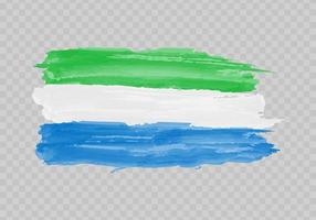 Watercolor painting flag of Sierra Leone vector