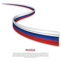 Waving ribbon or banner with flag of Russia vector
