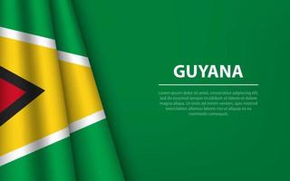 Wave flag of Guyana with copyspace background. vector