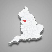 Greater Manchester county location within England 3d map vector