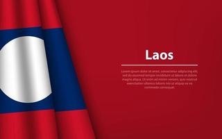 Wave flag of Laos with copyspace background. vector