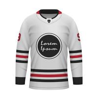 Realistic Ice Hockey away jersey Chicago, shirt template vector