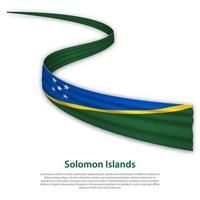 cinta ondeante o pancarta con la bandera de las islas salomón vector