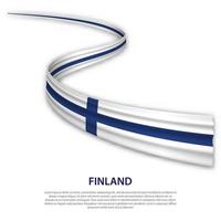 Waving ribbon or banner with flag of Finland vector