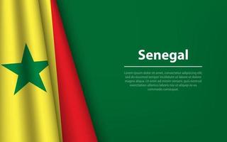 Wave flag of Senegal with copyspace background. vector