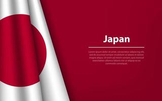 Wave flag of Japan with copyspace background. vector