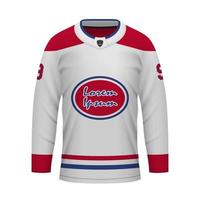 Realistic Ice Hockey away jersey Montreal, shirt template vector