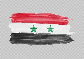 Watercolor painting flag of Syria vector