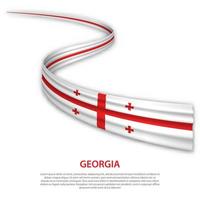 Waving ribbon or banner with flag of Georgia vector