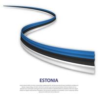 Waving ribbon or banner with flag of Estonia vector