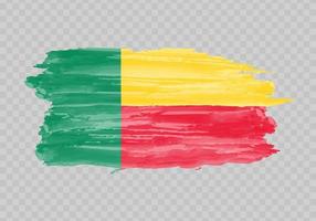 Watercolor painting flag of Benin vector