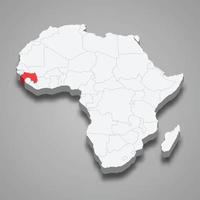 Guinea country location within Africa. 3d map vector