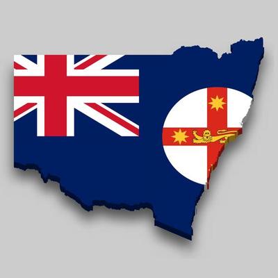 3d isometric Map of New South Wales is a state of Australia