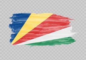 Watercolor painting flag of Seychelles vector