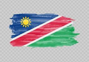 Watercolor painting flag of Namibia vector