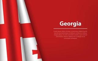 Wave flag of Georgia with copyspace background. vector