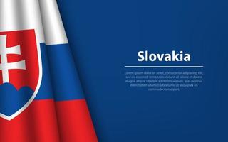 Wave flag of Slovakia with copyspace background. vector