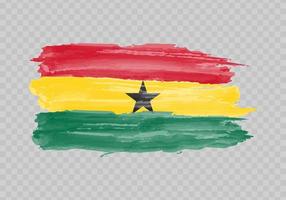 Watercolor painting flag of Ghana vector