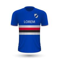 Realistic soccer shirt Sampdoria vector