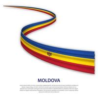 Waving ribbon or banner with flag of Moldova vector