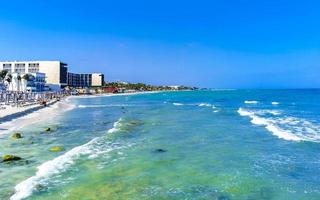 Tropical caribbean beach clear turquoise water Playa del Carmen Mexico. photo