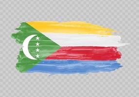 Watercolor painting flag of Comoros vector