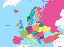 político mapa de Europa con fronteras vector
