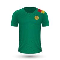Realistic soccer shirt of Cameroon vector