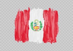 Watercolor painting flag of Peru vector