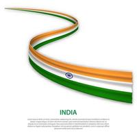 Waving ribbon or banner with flag of India vector