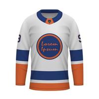 Realistic Ice Hockey away jersey New York Islanders, shirt template vector