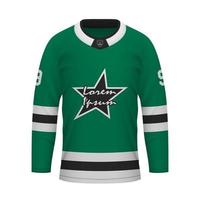 realista hielo hockey camisa de dallas, jersey modelo vector
